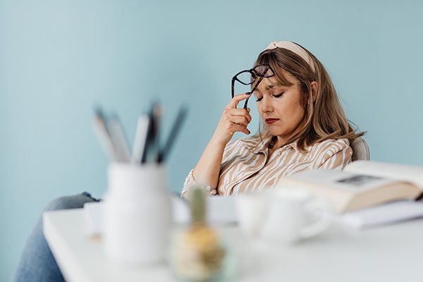 Woman sitting and thinking