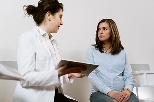 Patient with doctor